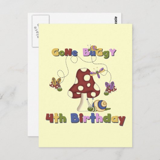 4e Bug Verjaardag Tshirts en geschenken Briefkaart (Voorkant / Achterkant)