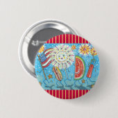 4E BUTTON VAN JULY GANG EN FIREWORKS (Voorkant /achterkant)