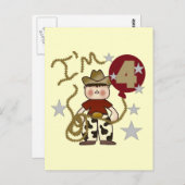 4e Cowboy Verjaardag Tshirts en geschenken Briefkaart (Voorkant / Achterkant)