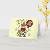 4e Cowboy Verjaardag Tshirts en geschenken Kaart (Gele Bloem)