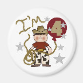 4e Cowboy Verjaardag Tshirts en geschenken Magneet (Voorkant)