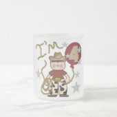 4e Cowboy Verjaardag Tshirts en geschenken Matglas Koffiemok (Center)