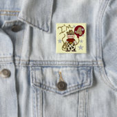 4e Cowboy Verjaardag Tshirts en geschenken Vierkante Button 5,1 Cm (In situ)