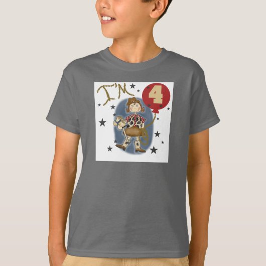 4e Cowgirl Verjaardag Tshirts en geschenken (Voorkant)