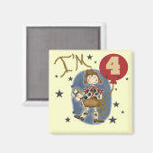 4e Cowgirl Verjaardag Tshirts en geschenken Magneet (Voorkant / Achterkant)