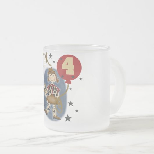 4e Cowgirl Verjaardag Tshirts en geschenken Matglas Koffiemok (Voorkant rechts)