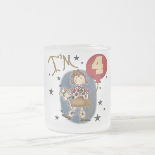 4e Cowgirl Verjaardag Tshirts en geschenken Matglas Koffiemok (Center)