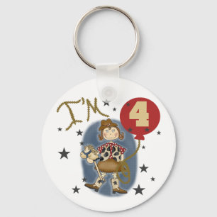 4e Cowgirl Verjaardag Tshirts en geschenken Sleutelhanger