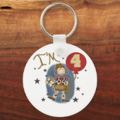 4e Cowgirl Verjaardag Tshirts en geschenken Sleutelhanger (Voorkant)