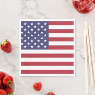 4e dag van de onafhankelijkheid Amerikaanse vlag Servet