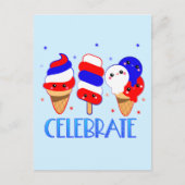 4e dag van de onafhankelijkheid van Ice Cream Cele Briefkaart (Voorkant)