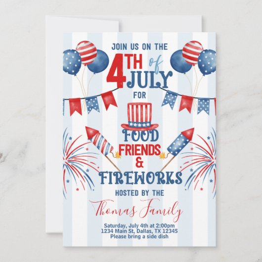 4e dag van de Onafhankelijkheidsdag van juli Uitno Kaart (Voorkant)