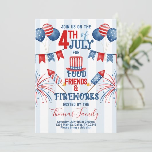 4e dag van de Onafhankelijkheidsdag van juli Uitno Kaart (Staand voorkant)