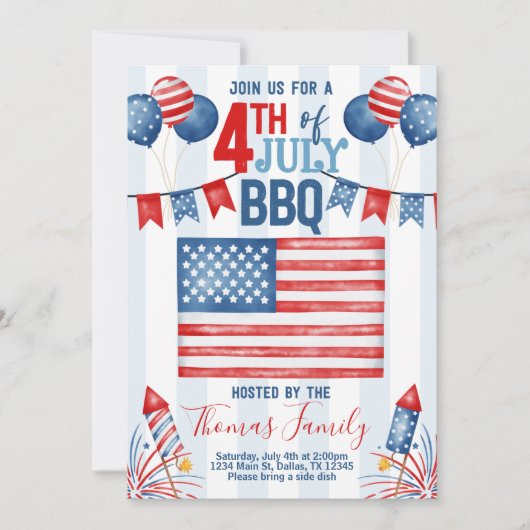 4e dag van de Onafhankelijkheidsdag van juli Uitno Kaart (Voorkant)