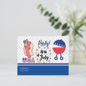 4e dag van de viering van de barbecue Party in jul Briefkaart (Staand voorkant)