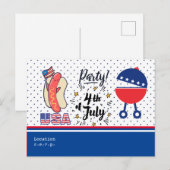 4e dag van de viering van de barbecue Party in jul Briefkaart (Voorkant / Achterkant)