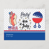4e dag van de viering van de barbecue Party in jul Briefkaart (Voorkant)