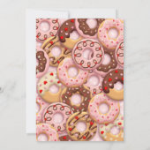 4e Donut Verjaardagsuitnodiging Meisjes Kaart (Achterkant)