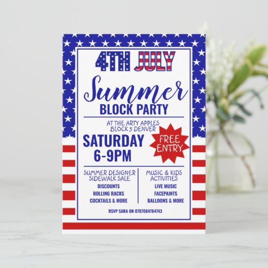 4e editie van het Juke Independence Day Summer Blo Kaart (Staand voorkant)