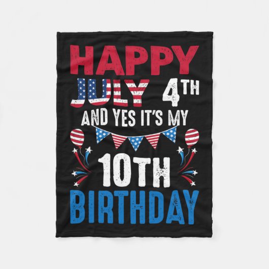 4e en ja het is mijn 10e verjaardag Amerikaanse Pa Fleece Deken (Voorkant)