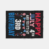 4e en ja het is mijn 3e verjaardag Amerikaanse Pat Fleece Deken (Voorkant (Horizontaal))