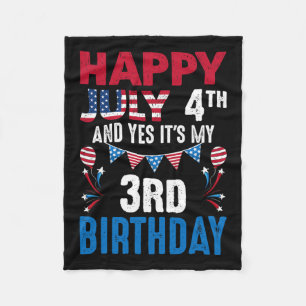 4e en ja het is mijn 3e verjaardag Amerikaanse Pat Fleece Deken