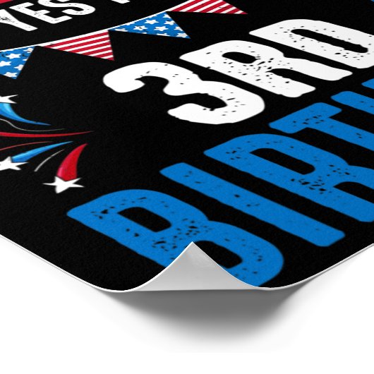 4e en ja het is mijn 3e verjaardag Amerikaanse Pat Poster (Hoek)