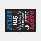 4e en ja het is mijn 9e verjaardag Amerikaanse pat Fleece Deken (Voorkant (Horizontaal))