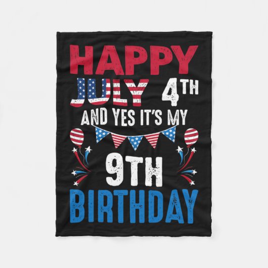 4e en ja het is mijn 9e verjaardag Amerikaanse pat Fleece Deken (Voorkant)