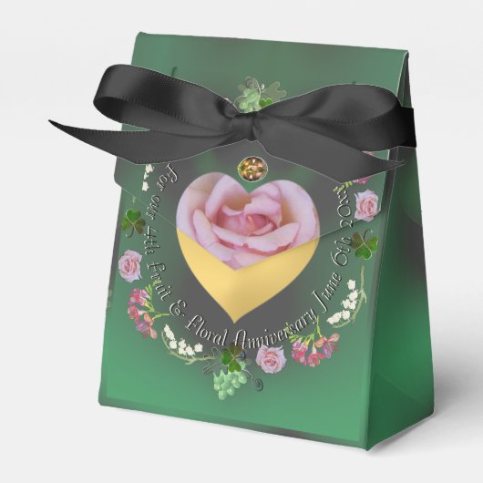 4e Fruit & Bloemen + Foto bruiloft Jubileum Bedankdoosjes (Voorkant Zijde)