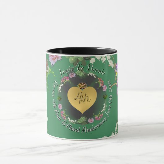 4e Fruit & Bloemeteelt Huwelijksjubileum Mok (Midden)
