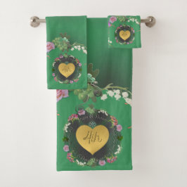 4e Fruit & Floral Jubileum Groen Bad Handdoek