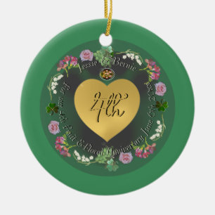 4e Fruit & Floral Wedding Jubileum +Foto Keramisch Ornament