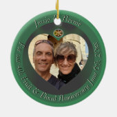 4e Fruit & Floral Wedding Jubileum +Foto Keramisch Ornament (Achterkant)