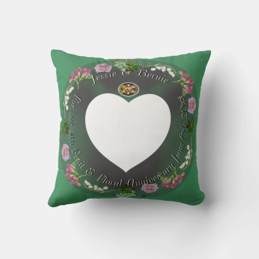 4e Fruit & Floral Wedding Jubileum +Foto Kussen (Achterkant)