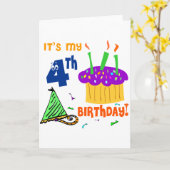 4e geboortedag kaart (Gele Bloem)