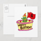 4e gelukkige verjaardag briefkaart (Voorkant / Achterkant)