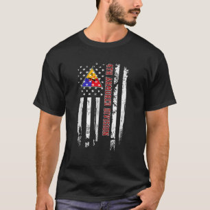 4e gepantserde divisie Veteran American Flag Veter T-shirt