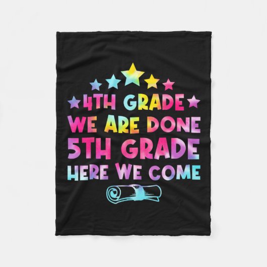 4e graad Afstuderen Tie Dye 5e graad Hier komen we Fleece Deken (Voorkant)