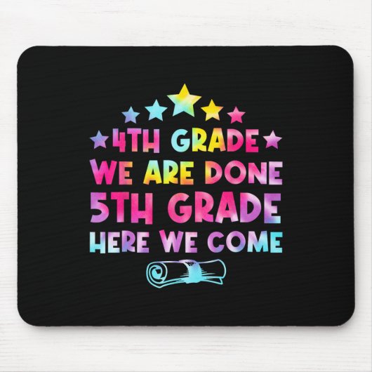 4e graad Afstuderen Tie Dye 5e graad Hier komen we Muismat (Voorkant)