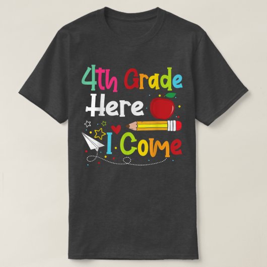 4e graad hier kom ik leraar terug naar school jong t-shirt (Design voorkant)