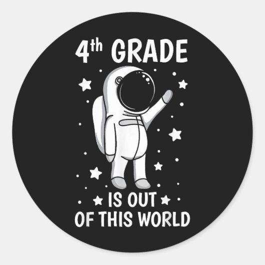 4e graad is uit deze wereld Shirt 1e dag van SC Ronde Sticker (Voorkant)