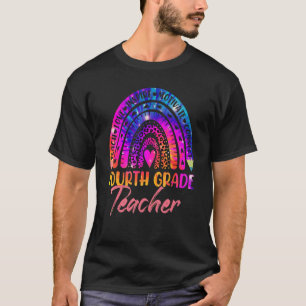 4e graad leraar luipaard regenboogkleurige kleurst t-shirt