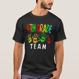4e graad team handdrukken terug naar school t-shirt