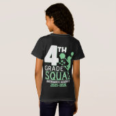 4e graadkwadraat | Cute Green & White Cheerleader T-shirt (Achterkant volledig)