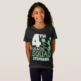4e graadkwadraat | Cute Green & White Cheerleader T-shirt