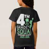 4e graadkwadraat | Cute Green & White Cheerleader T-shirt (Achterkant)