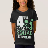 4e graadkwadraat | Cute Green & White Cheerleader T-shirt (Voorkant)