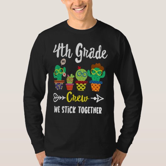 4e Grade Crew Cactus Team 4e Grade Teacher Squa T-shirt (Voorkant)