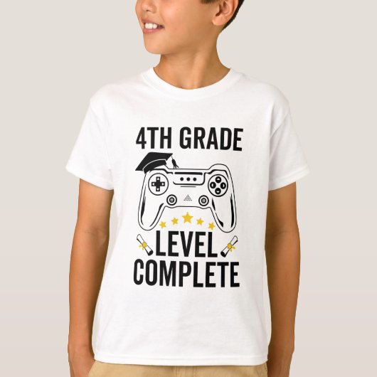 4e Grade Level Compleet Afstuderen Gamer Klasse va T-shirt (Voorkant)